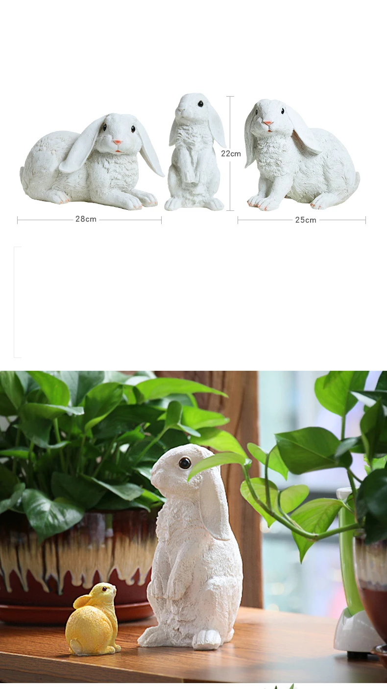 Simulation Resin Sitting Rabbit Home Decoration Handicrafts Creative Animal Rabbit Model Garden And Wedding Decoration Gift Simulation Resin Sitting Rabbit Home Decoration Handicrafts Creative Animal Rabbit Model Garden And Wedding Decoration Gift