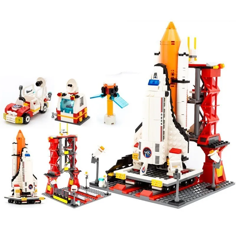 Cena GUDI Spaceport statek kosmiczny Shuttle klocki klocki zabawki edukacyjne dla dzieci Brinquedos kompatybilny Legoing Technic City