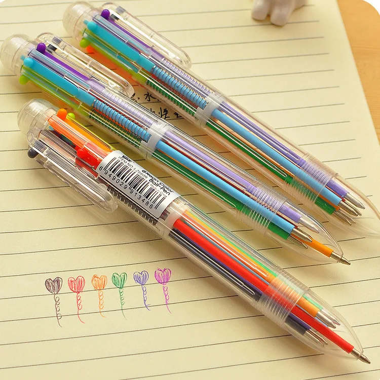 

(1Pcs/Sell) HOT 6 in 1 Pen Diamond Ballpoint Pens Stationery Ballpen Stylus Pen Touch Pen 11 Colors Oily Black Refill 2018 New