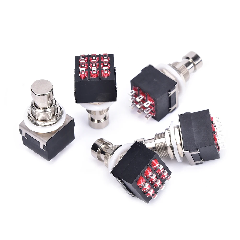 5 pcs/Lot 9 pin 3PDT Guitar Effects Pedal Box Stomp Foot