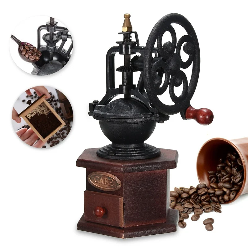 Ferris Wheel Design Vintage Manual Coffee Grinder With Ceramic Movement