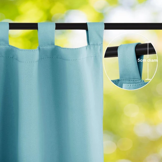 NICETOWN Wasserdichte Blackout Terrasse Outdoor Garten Vorhang Tab Top