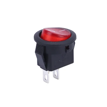 

10pcs/lot 3A 250V Red Round Button Rocker Switch 2 Pin Rocker Boat Car Auto Rocker Switch AC SMRS-101