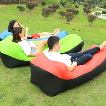 Fast Inflatable Camping Sleep Bed Air Sofa Beach Bed Banana Lounger Air Bed Lazy Sleeping Bag With Side Pocket