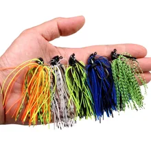 5 pçs 7g /10g/14g isca artificial cor misturada chumbo saia de borracha jigs de pesca cabeça buzz nadar baixo gabarito iscas de pesca