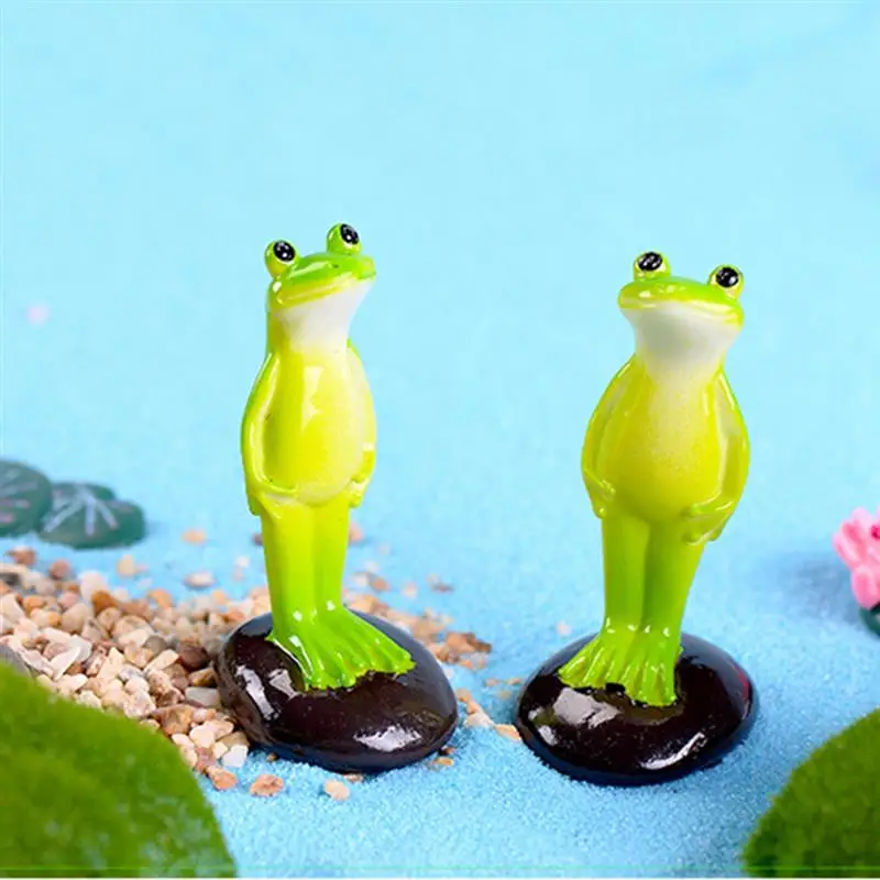 Beste 1 st Leuke Dier Kikker Moss Micro Wereld Bonsai Tuin Kleine Ornamenten Landschap Fairy Garden Miniaturen Accessoires