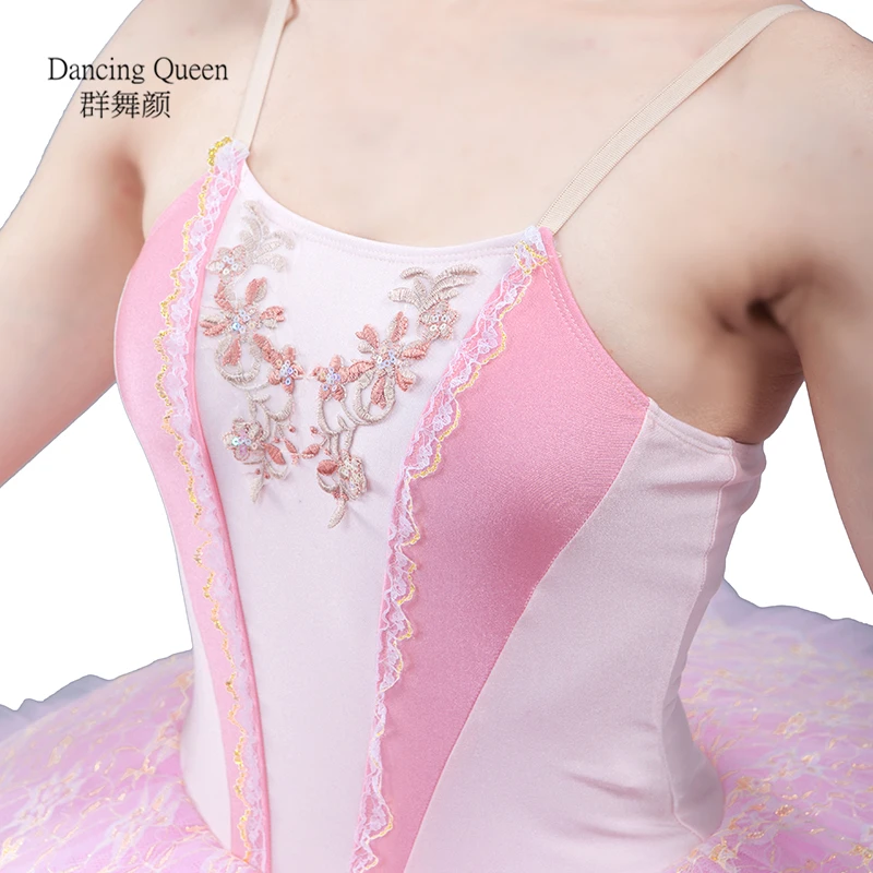 Розовый предварительная Профессиональная балетная пачка, способный преодолевать Броды для взрослых девочек Производительность костюмы для танцев и балета для балетная балерины плоская пачка Bll009
