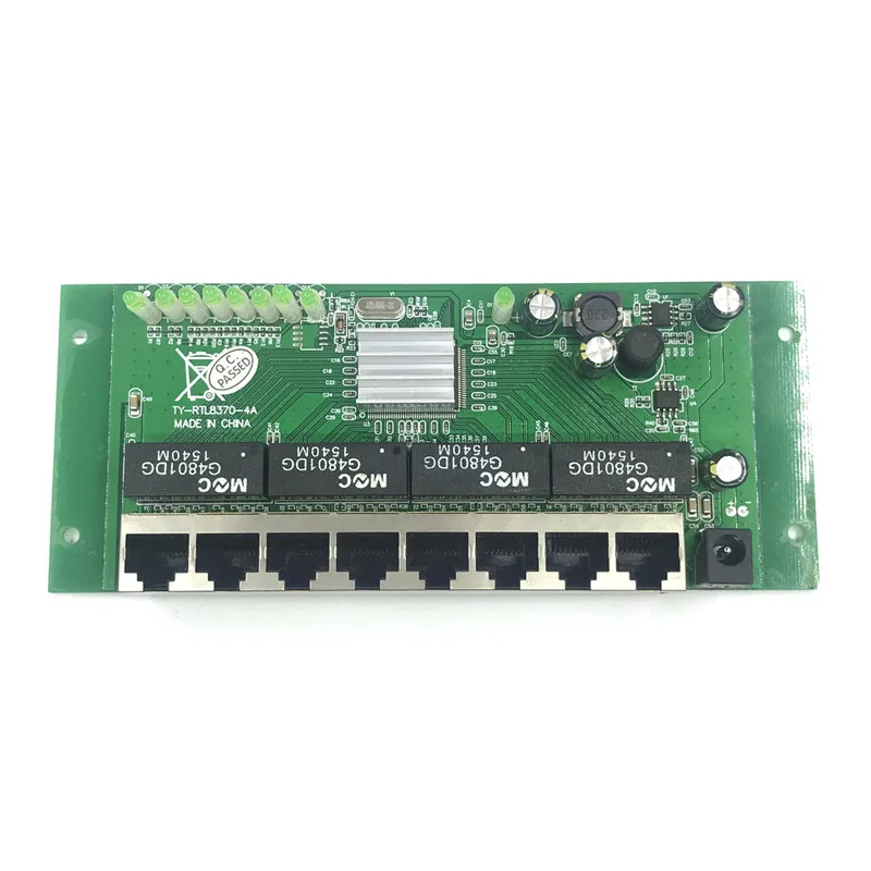 OEM PBC 8 портов Gigabit Ethernet коммутатор 8 портов с 8 pin-разъемом 10/100/1000 м концентратор 8way штекер питания печатная плата OEM schroef gat