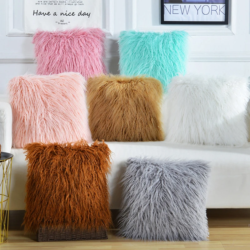 

Fashion Cushion Covers 40*40cm Pillow Cushion De Salon Sofa Pillowcase Plush Furry Nordic Kussenhoes Home Bed Sofa Decoration