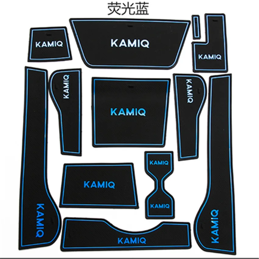 12 шт./партия силиконовый Автомобильный Дверной нескользящий декоративный коврик для Skoda KAMIQ автомобильные аксессуары - Название цвета: style 2