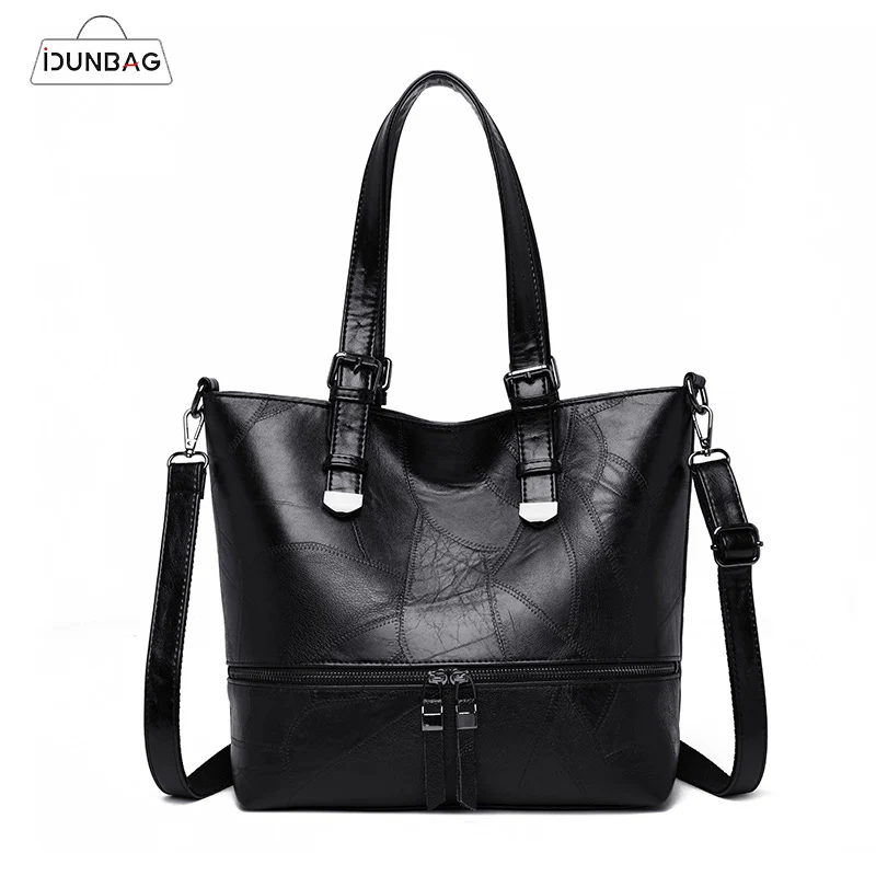 

IDUNBAG 2019 New Women Handbag Leather Luxurious Female Shoulder Bag Designer Retro Women Messenger Bags High Quality Large Tote