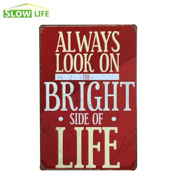 Bright Life Metal Tin Sign Bar/Cafe/Family Wall Decor Metal Sign Vintage Home Decor Metal Plaque Retro Painting Art Poster