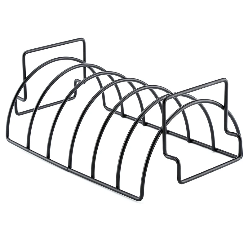 Barbecue Accessories Restaurant Rib Rack Stand Black Non-stick Chicken Beef Steak Holders BBQ Grill Rack Barbecue Grill Tools