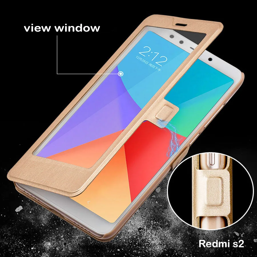 

Luxury For Xiaomi Redmi s2 Case Full View Window PU Leather flip cover funda For Xiaomi Redmi s2 mi 6x pouch cases