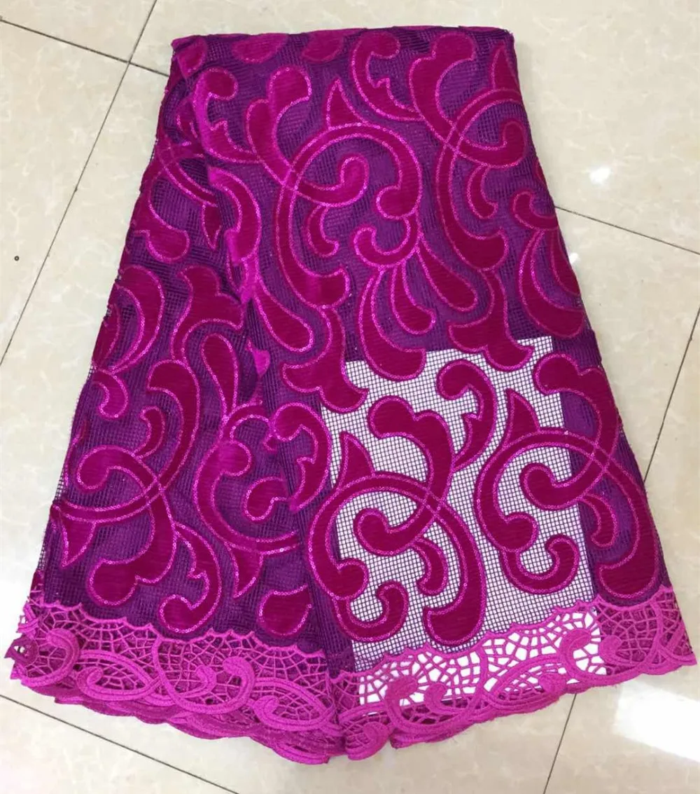 

New arrival African Lace Fabrics 2019 Best Quality velvet net lace fabric with sequin For Nigerian Wedding Party Dress