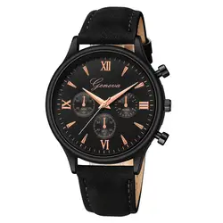 Мода Мужчины классика часы подарки Бизнес часы Роскошные модные Искусственная Кожа Мужские Blue Ray Стекло аналоговые кварцевые часы 20