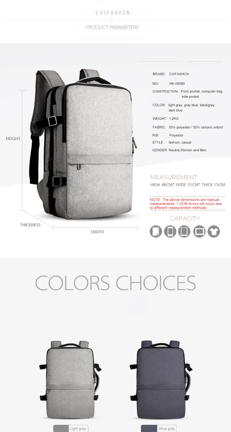 

Cai Band Waterproof Laptop Backpack Unisex Multifunctional Suitcase Design Backpacks Men Business Travel Large Capacity Bags