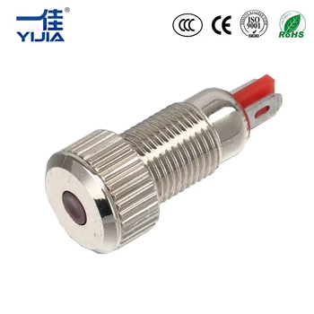 

8mm indicator light center LED signal lamp metal 6V 12V 24V 220V red yellow green white 2 pin light BLUE NEW