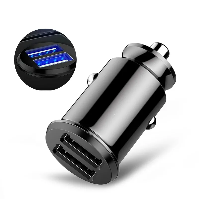 

Mini Fast Dual USB Car Charger Adapter 3.1A Car Charging For Tablet Mobile Phone Car-Charger Double USB Phone Charger