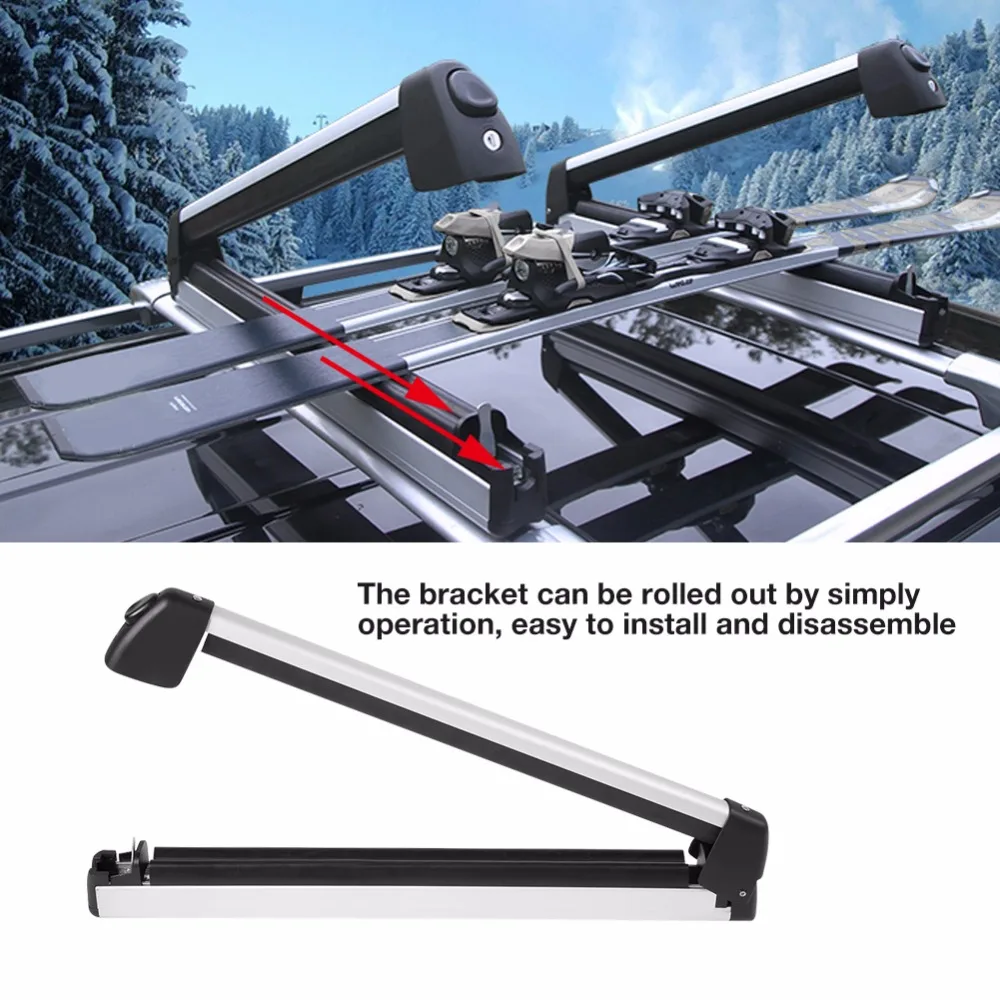 Oversea Lockable Ski Roof Rack Carrier Snowboard Top Holder Can
