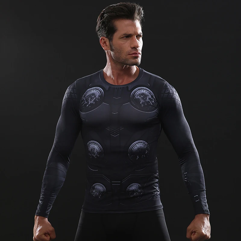 Новейшие футболки с 3D принтом Тора для мужчин Мстители 3 компрессионная рубашка Черная пятница комиксы косплей костюм топы с длинными рукавами для мужчин