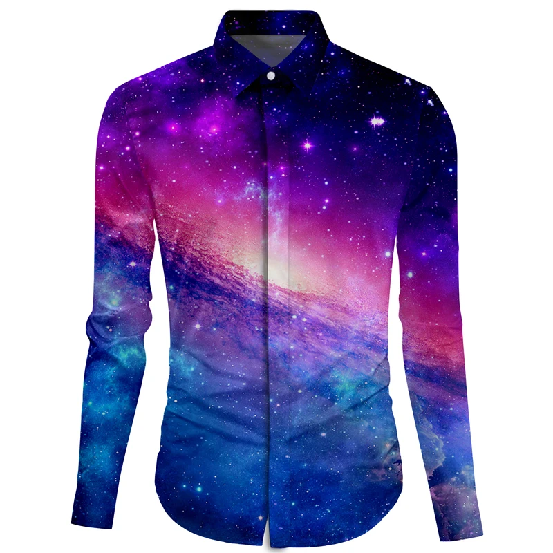 Cloudstyle Galaxy рубашка Осень Зима Блузка Топ Мода camisa masculina повседневная одежда мужские вечерние платья размера плюс