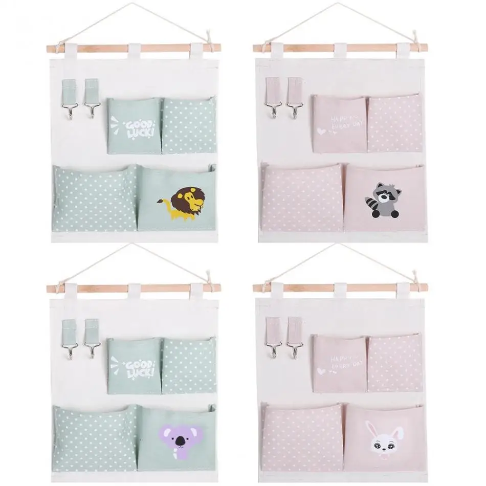 

Multi Pockets Wall Hanging Storage Bags Wardrobe Organizer Practical Cosmetics Sundries Storage Bag Home Office Container