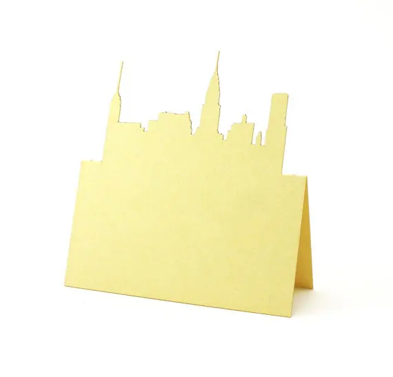 New York City Skyline Wedding Placecards tent place cards bridal baby shower Seating number name Escort Cardpc001