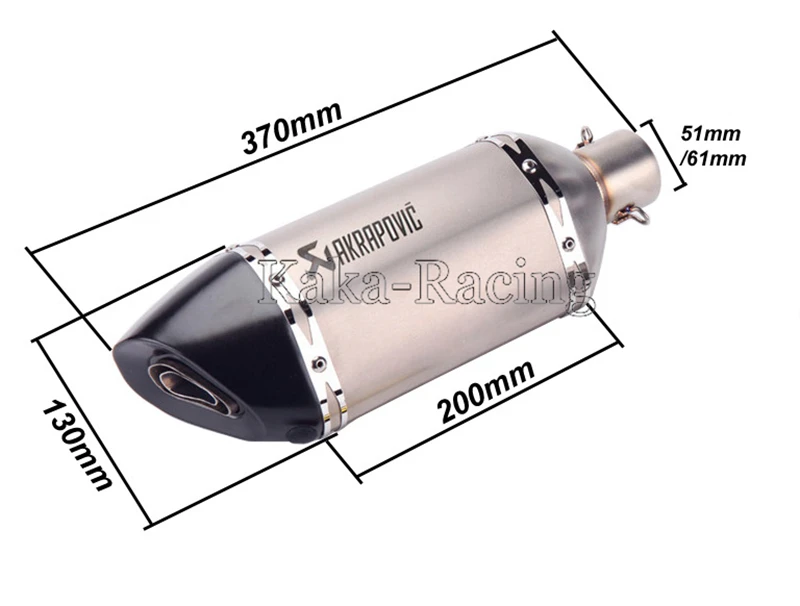 Универсальный впуск 51 мм/61 мм глушитель выхлопной трубы мотоцикла лазерная маркировка Akrapovic мотоцикл спасательный хвост наконечник с DB Killer