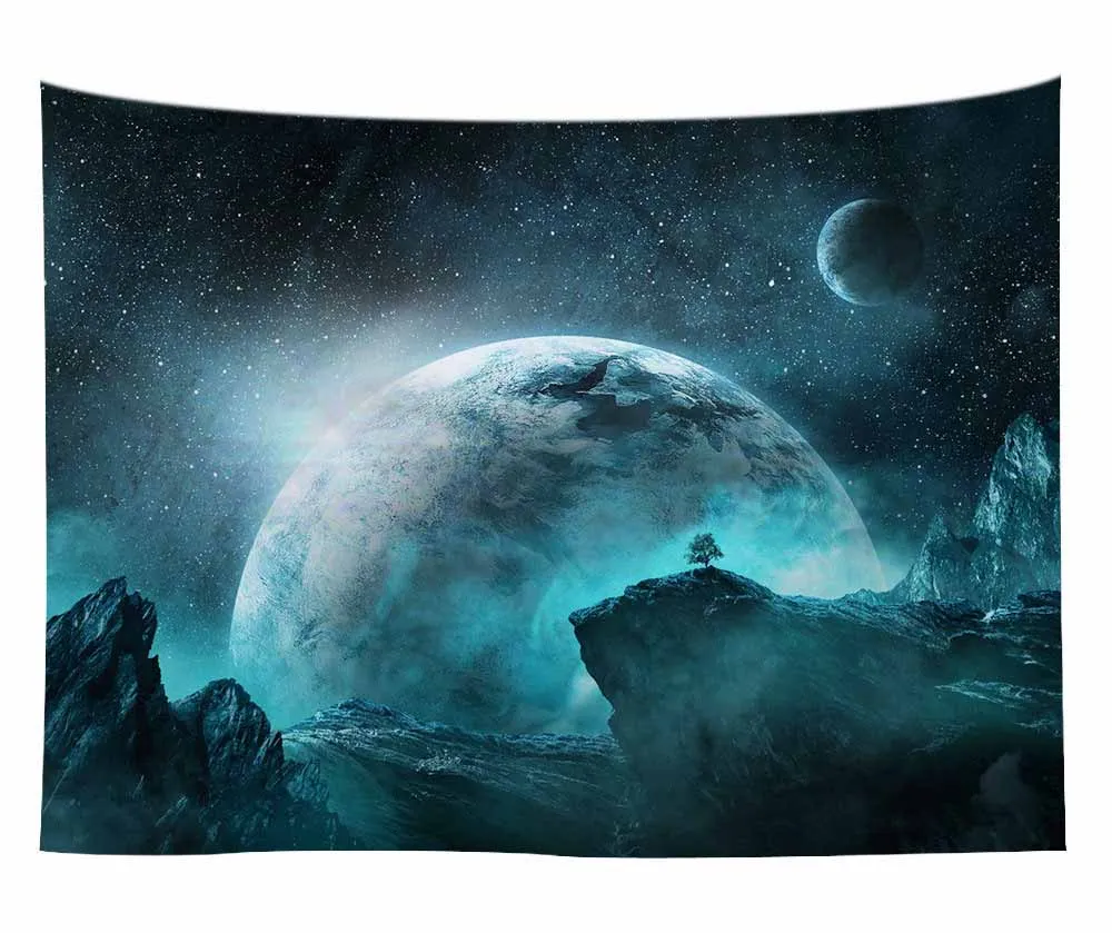 Lannidaa Dazzling Moon Tapestry Decor Wall Hanging Starry Sky