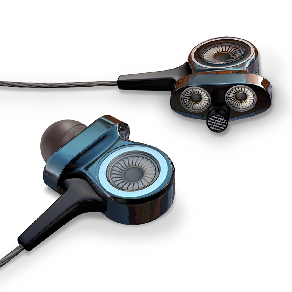 

Remax Earphones Dual Driver Sport Earphone 3.5mm Jack Headset Hands Free with Mic Music Earphone for All Phone Pc Xiaomi