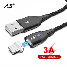 Магнитный USB C кабель для быстрой зарядки телефона type-C Магнитный адаптер зарядного устройства для huawei Xiaomi A2 Mi5 samsung Galaxy S9 шнур для передачи данных
