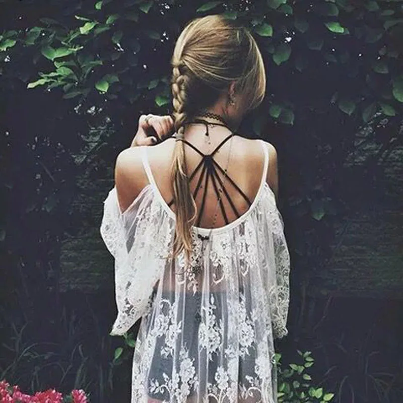 Women Padded Bras Hollow Back Bralette Bra Caged Tank Top (15)