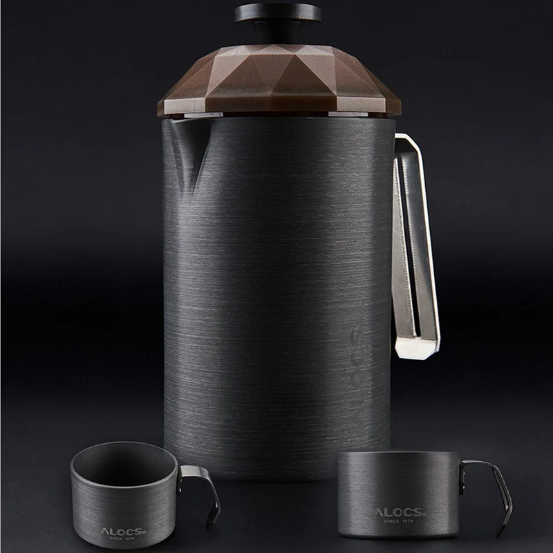 Alocs Kw-K25 Outdoor Camping Travel Coffee Pot Coffee Cup French Filter Coffee Pot Teapot Household Portable Law Press Hand Co