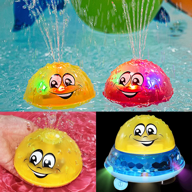 Baby Bath Toys Electric Inductive Spray Water Ball with Light Bathtub Swimming Toys for Toddler Infant Children 2