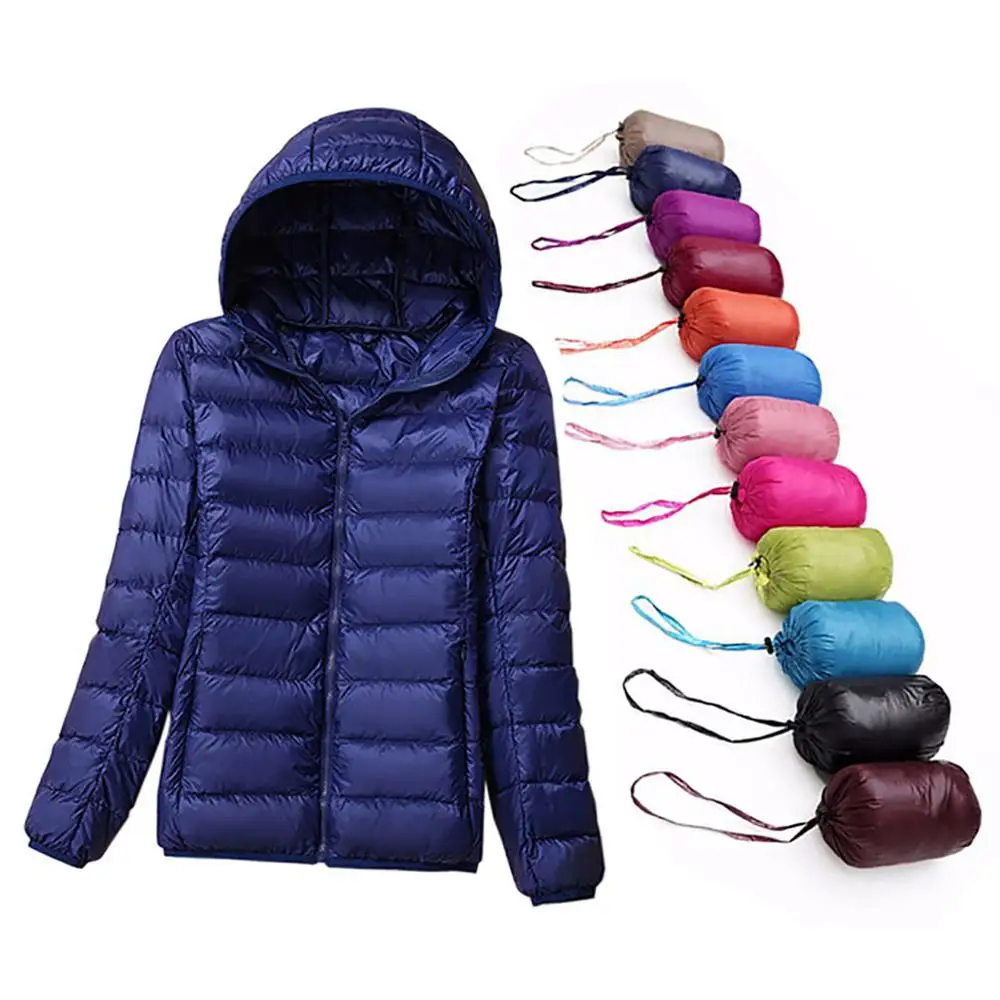 

Plus Size 7XL Women Winter Coat White Duck Down Jackets Female Slim Hooded Down Coat Portable Plus Size Ultra Light Down Parkas