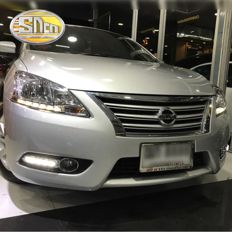 SNCN 2PCS LED Daytime Running Light For Nissan Sentra 2013 2014 2015 Car Accessories Waterproof ABS 12V DRL Fog Lamp Decoration SNCN 2PCS LED Daytime Running Light For Nissan Sentra 2013 2014 2015 Car Accessories Waterproof ABS 12V DRL Fog Lamp Decoration