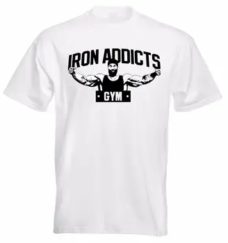 

IRON ADDICTS GYMER T SHIRT CT FLETCHER MIKE RASHID - WHITE Summer Short Sleeves New Fashion T-Shirt Casual Printed Tee