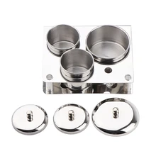 3 Bottles Stainless Steel Sanitizer Disinfectant Jar Cups for Hair Nail Tools Sanitizing Container with Lids