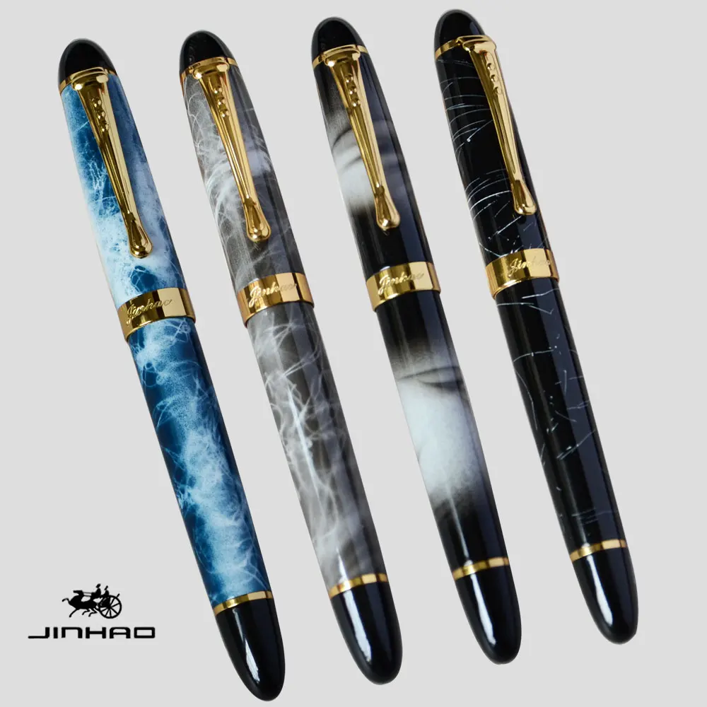 

FOUNTAIN PEN 0.7mm BROAD NIB 18KGP JINHAO X450 LUXURY BLUE MARBLED OFFICE BLACK GREY SILVER GREEN 11 COLORS SELECTIVE BEST GIFT