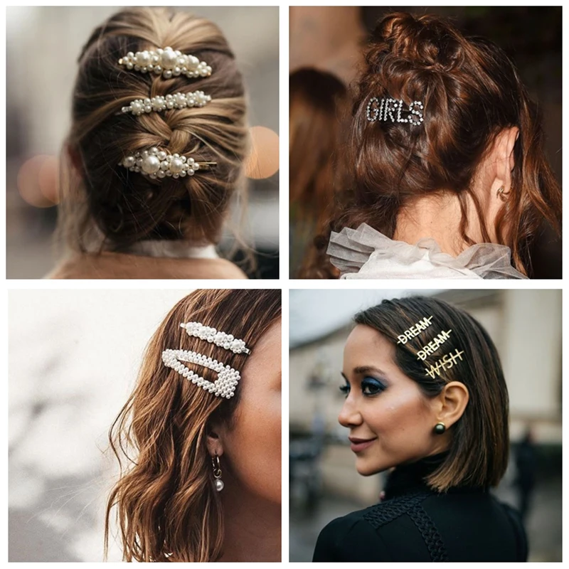 

Girlgo 2019 Trendy ZA Simulated Pearl Hair Clips for Women Girls Cute Gift Wedding Hair Pins Jewelry Barrettes Bobby Pin Charm