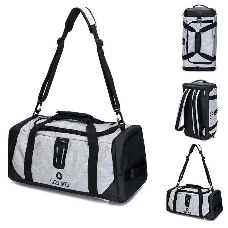 21/" Black Sports Gym Travel Yoga Bag with Shoe Storage Duffle Fitness Workout