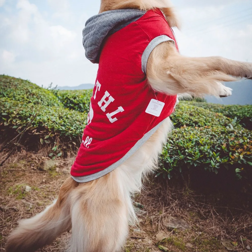 Зимняя Теплая Флисовая большая собака худи-жилетка одежда спортивная одежда золотистый ретривер, Питбуль Собака хлопковая стеганая куртка пальто одежда