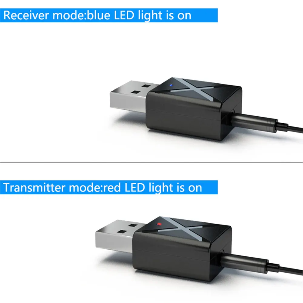 2 в 1 соединение через usb и беспроводное, через Bluetooth 5,0 аудио передатчик приемник стерео Bluetooth адаптер для автомобиля музыка Bluetooth ТВ CD плеер