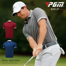 PGM Рыбалка Костюмы Для мужчин рубашки поло сплошной мужской короткий рукав дышащий Обучение Футболка для гольфа