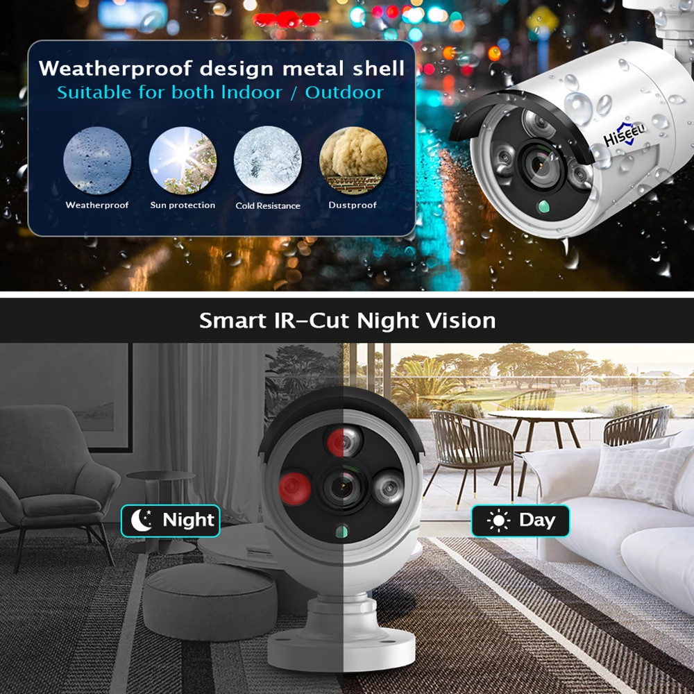  H.265 8CH 4MP POE Camera Security CCTV System POE NVR Outdoor Waterproof Video Surveillance Kit His