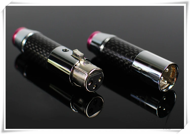 2 pairs/4pairs female male 3 pins Carbon Fiber Brass Copper plated rhodium Gold XLR plug connector