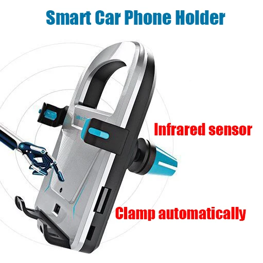 

Universal New Design Infrared Sensor electric Smart Air Vent Car Phone Holder For iPhone For Samsung Automatic clamping Phones