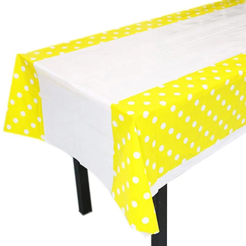 

108*180CM Polka Dots Party Plastic Tablecloth Cover for Kids Birthday Home Table Decor HFing