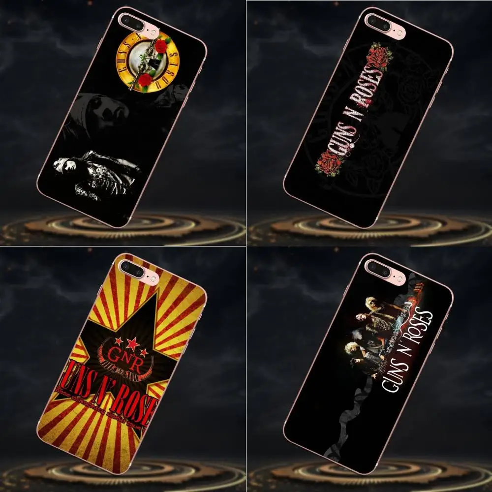 Для Apple iPhone 4 4S 5 5C 5S SE 6 6S 7 8 Plus X XS Max XR Топ детальный чехол для телефона пистолеты N Roses